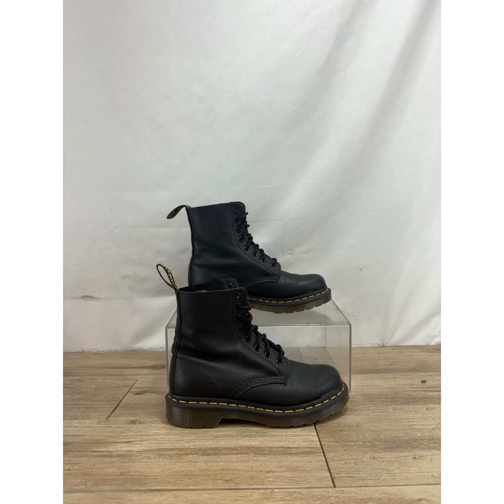 Dr Martens Pascal Black Leather‎ 8 Eye Combat Boots Womens Size 6